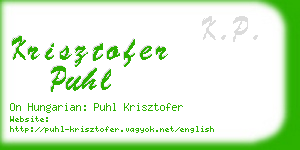 krisztofer puhl business card